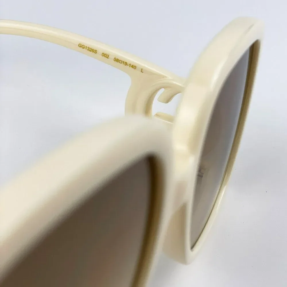 NEW Gucci GG1326S 002 Ivory Brown Gradient Oversized Square Women Sunglasses